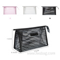 CustomShould PVC Transparent Stripe Waterproof Makeup Bag